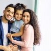 a family posing for a picture