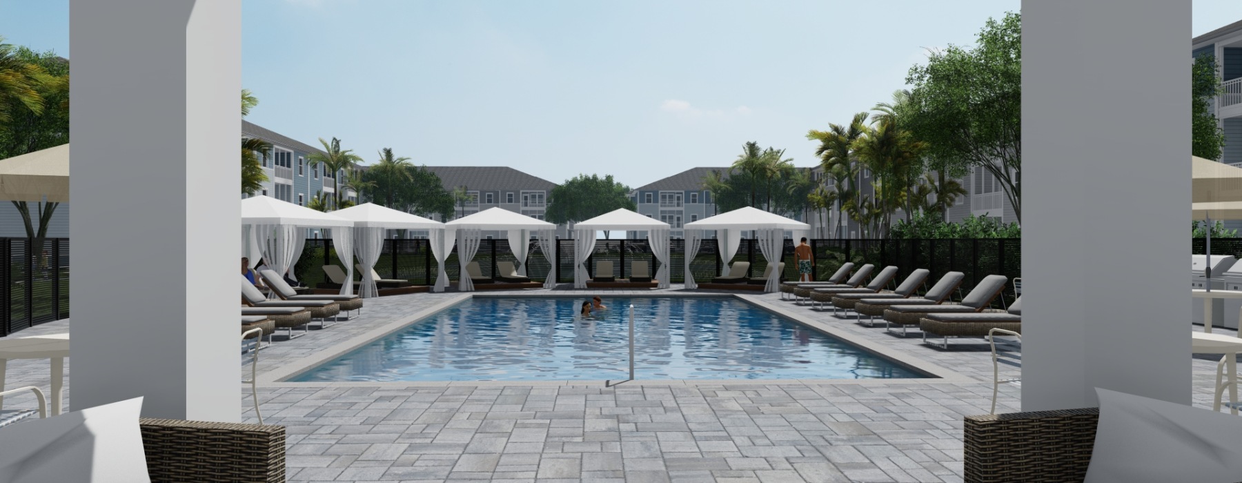 pool showing reclining seating and nearness to property buildings